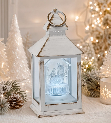 Fehér LED-lámpás Szent Családdal