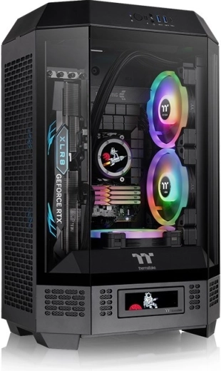THERMALTAKE The Tower 300 számítógépház, edzett üveg, 2× CT140 ventilátor, fekete