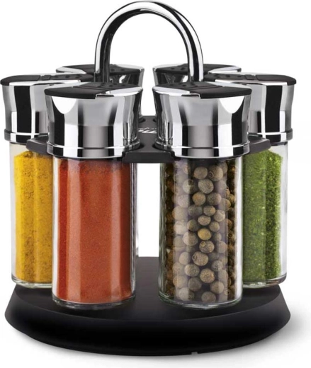 Lamart Spice fűszertartó készlet forgatható állvánnyal, 6 db