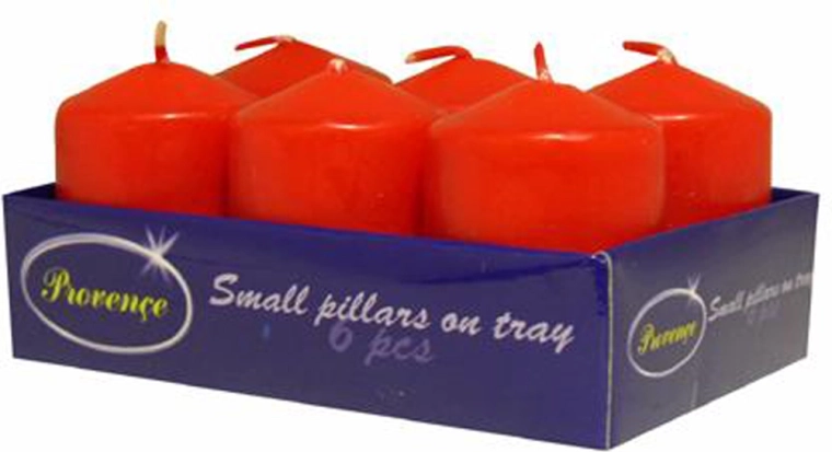 6 darabos piros henger gyertya szett 3,8 × 5,5 cm