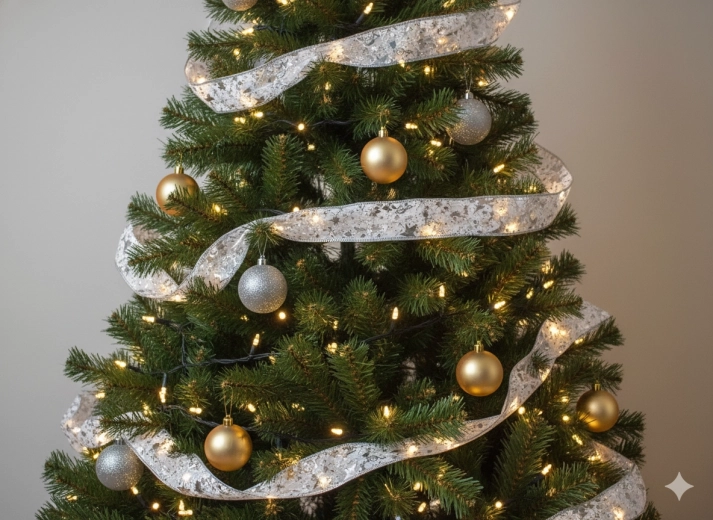 Karácsonyi LED szalag meleg fehér fénnyel, 50 LED, elemes