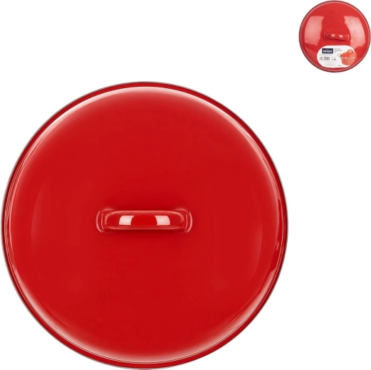 Zománcozott fedő Lem 19 cm piros - 1 db