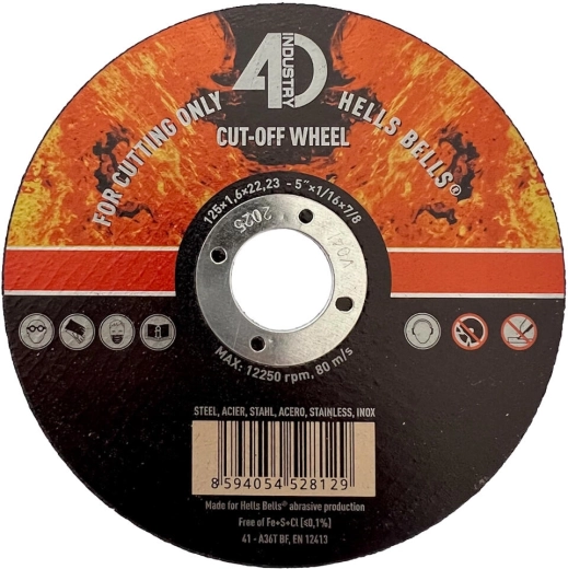 Vágótárcsa acélhoz és rozsdamentes acélhoz 125 × 1,6 × 22,2 mm