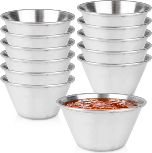 Vilde rozsdamentes acél dip-tálkák 90 ml, 12 db
