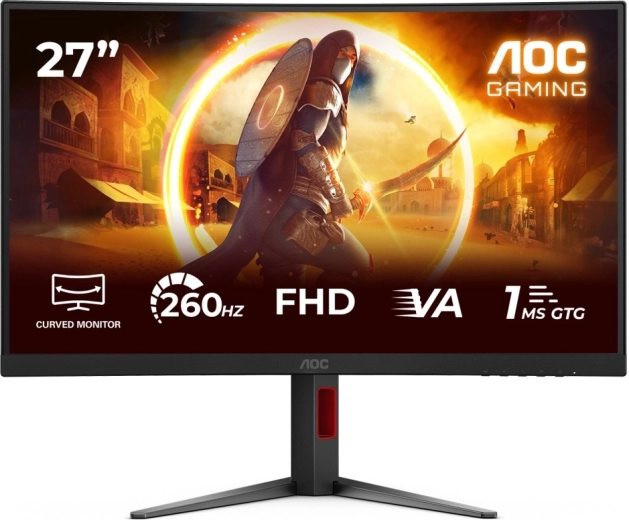 AOC Gaming 27" ívelt gamer monitor C27G4Z2 VA 260 Hz