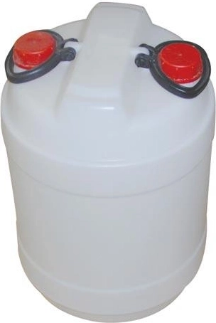 Műanyag hordó 40 l dupla nyakkal, fehér