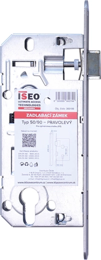 ISEO 90/50/22/230 bevésőzár betéttel, jobb- és balos