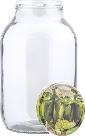 Twist üvegbefőzőüveg 4 l csavaros fedéllel, uborka mintával, 100 mm (6 zár)