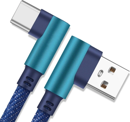 Derékszögű USB-C kábel kék