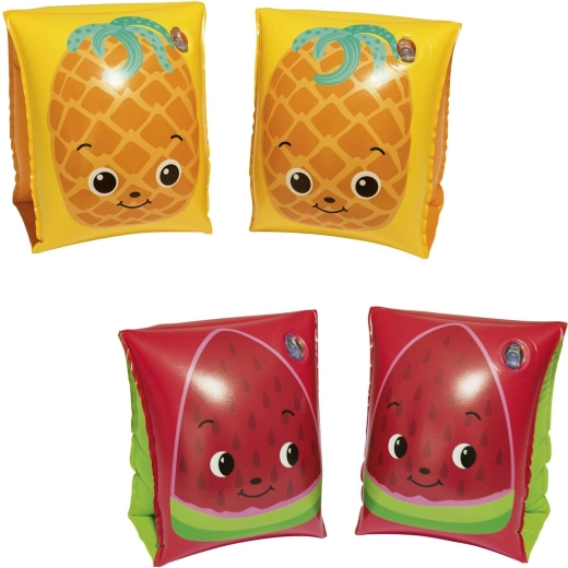 BESTWAY felfújható úszókar gyermekeknek – gyümölcs minták: görögdinnye/ananasz 23 × 15 cm