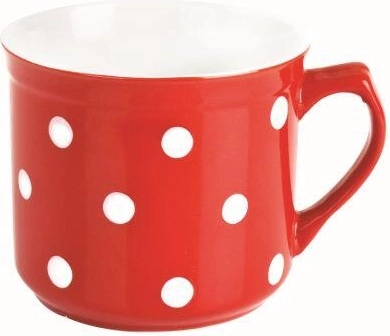 Kerámia bögre 660 ml pöttyökkel, piros