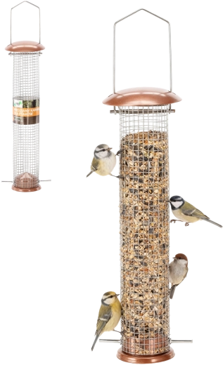 Réz madáretető – henger 9 × 39 cm