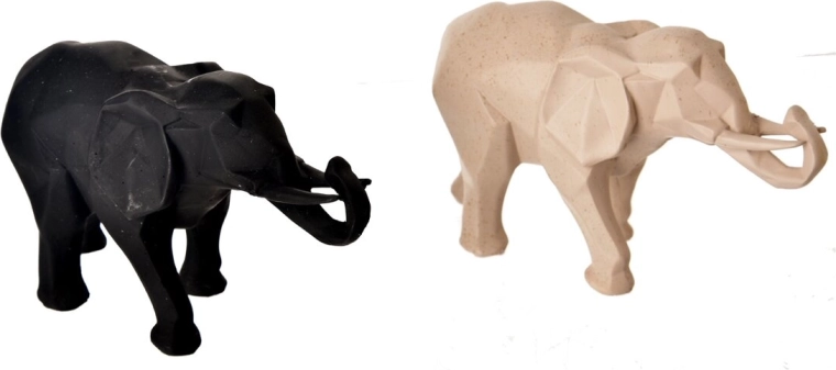GEO dekoratív elefánt figura polyresinből, matt, 25 cm (2 változat)