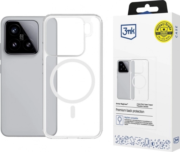 Átlátszó Armor MagCase mágneses tok Xiaomi 15 Pro-hoz MagSafe támogatással