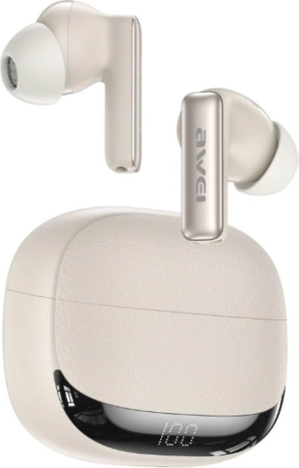 Awei TA19 ANC vezeték nélküli TWS Bluetooth 6.0 fülhallgató, bézs