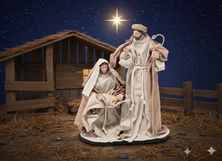 Karácsonyi szent család figura 41 cm