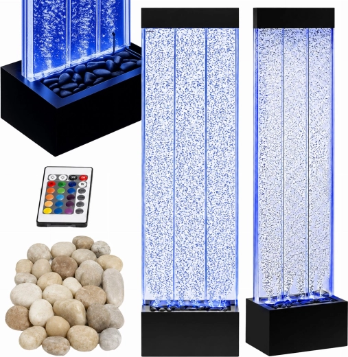 Szabadon álló buborékos vízfal LED RGB 150 × 39 × 26 cm