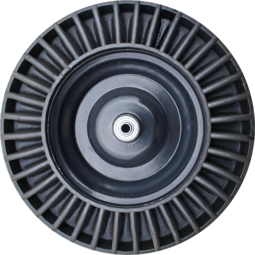 Tömörgumis, csapágyas kerék építőipari talicskához, 390 mm