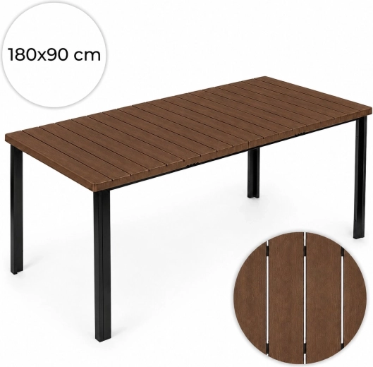 MultiGarden kerti asztal 180 × 90 cm fa hatású asztallappal (barna)