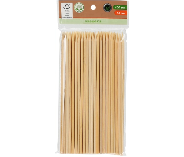 Bambusz nyársak 15 cm, 100 db-os készlet