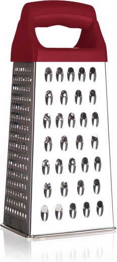 Rozsdamentes acél piramisreszelő 21 cm műanyag fogantyúval CULINARIA Bordó