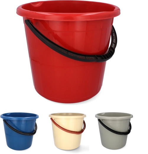 Műanyag vödör 15 l fém fogantyúval, fekete