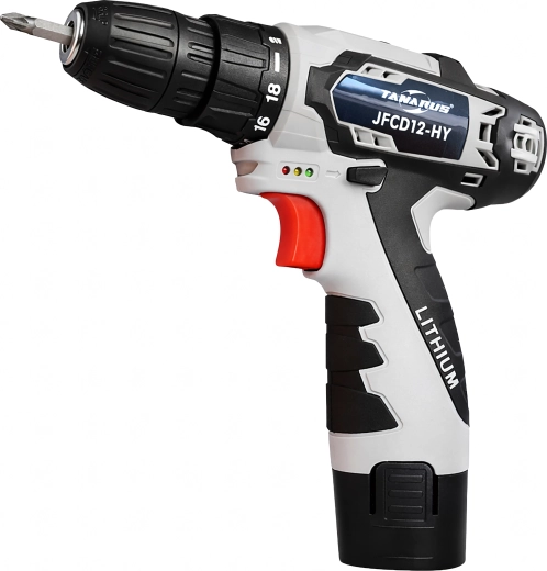 12 V-os akkumulátoros csavarhúzó LED-del, kofferral és 2× 1,5 Ah akkumulátorral