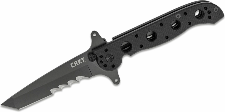 Taktikai zsebkés CRKT M16 Special Forces tanto 8,9 cm, fekete, G10, markolatvédővel