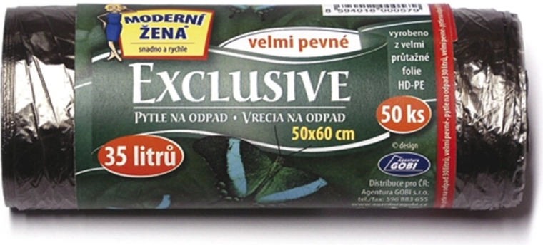 Exclusive szemeteszsákok 35 l, fekete, 50 db