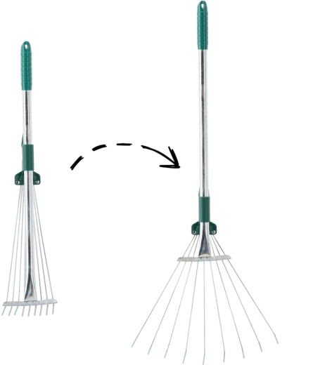 Állítható kerti legyezőgereblye 54–73 cm