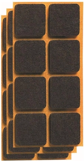 Öntapadó filc bútorcsúszkák 20 × 20 mm, barna (24 db)