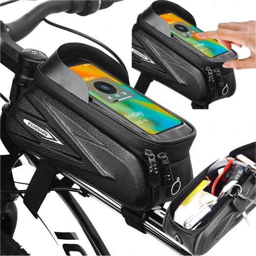 Vízálló vázas kerékpárostáska érintőkijelzős telefontokkal