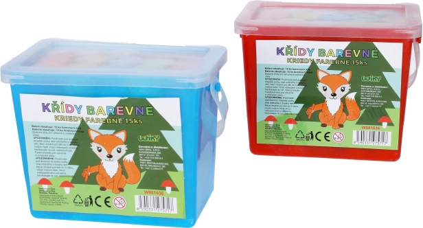 Színes járdakréták vödörben – 15 db