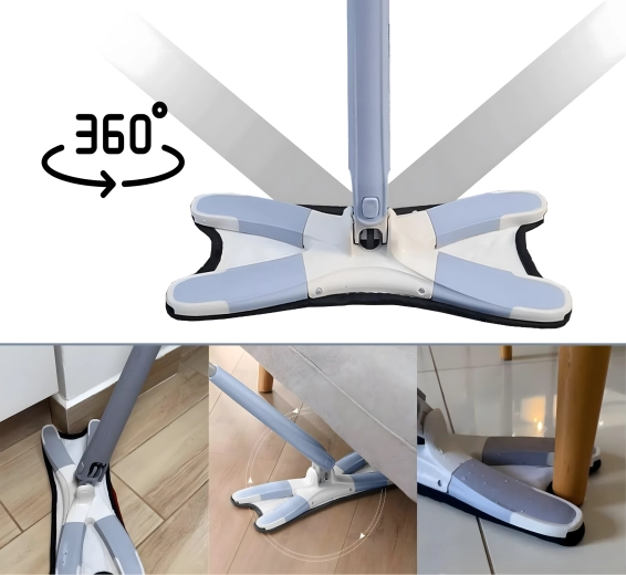 Lapos öncsavarós Twist Butterfly mop forgófejjel és tartalék huzattal