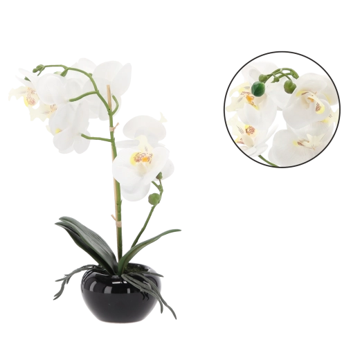 Mű orchidea fehér 30 cm