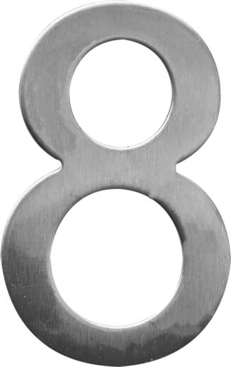 STAR 8 házszám rozsdamentes acélból, 75 mm