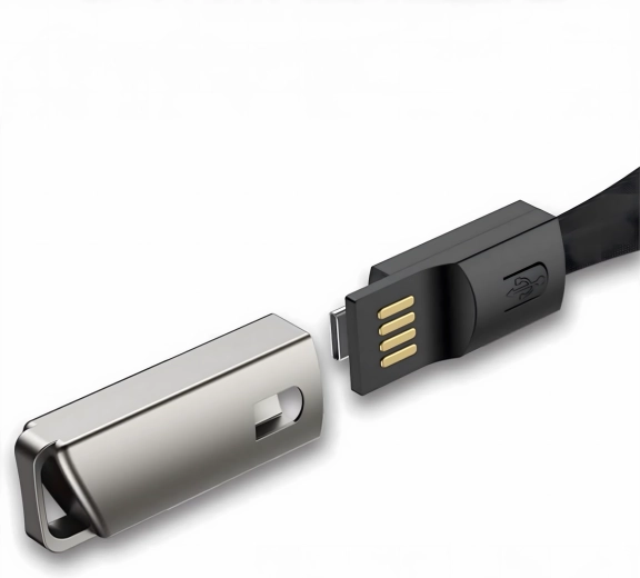 USB‑C–USB‑A kábel medál és nyakpánt gyors töltéshez és adatátvitelhez