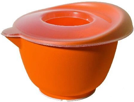 Fedeles habverőtál 23 cm, 3,5 l, csúszásgátló gumis műanyag, vegyes színek