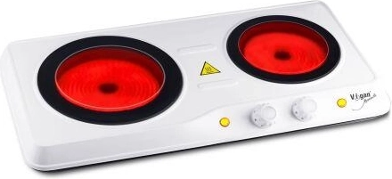 Elektromos, kétzónás üvegkerámiás főzőlap Vigan 1200/800 W, fehér