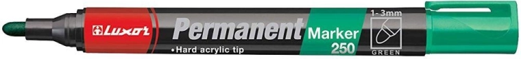 Luxor 250 tartós jelölő, zöld, kerek hegy 2–3 mm
