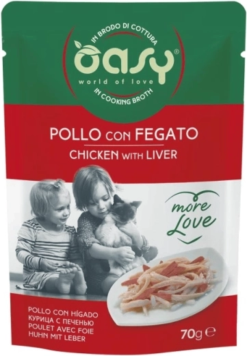 Oasy More Love csirke májjal tasak 70 g