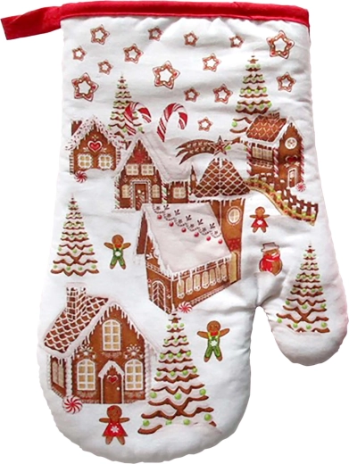 TORO konyhai edényfogó kesztyű mézeskalács falucska mintával