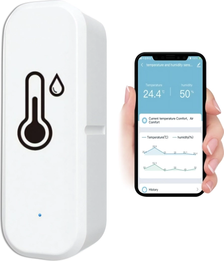 Intelligens WiFi hőmérő és páratartalom-mérő Tuya Smart (Alexa és Google Assistant) – 1 db