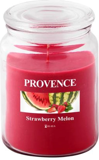 PROVENCE illatgyertya üvegben eper és görögdinnye 95 óra