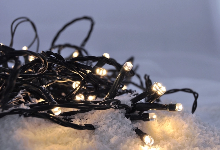 Solight LED kültéri karácsonyi fényfüzér, 200 LED, 10 m, meleg fehér