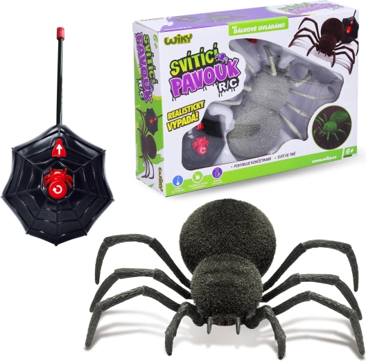 RC pók, sötétben világító, 20 cm – cseh csomagolás