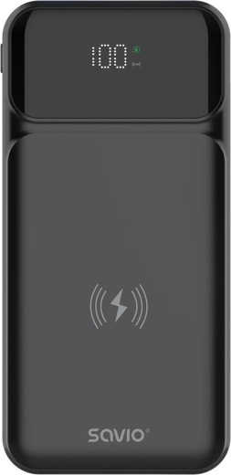 Savio 10 000 mAh vezeték nélküli powerbank Qi-vel és 20 W-tal