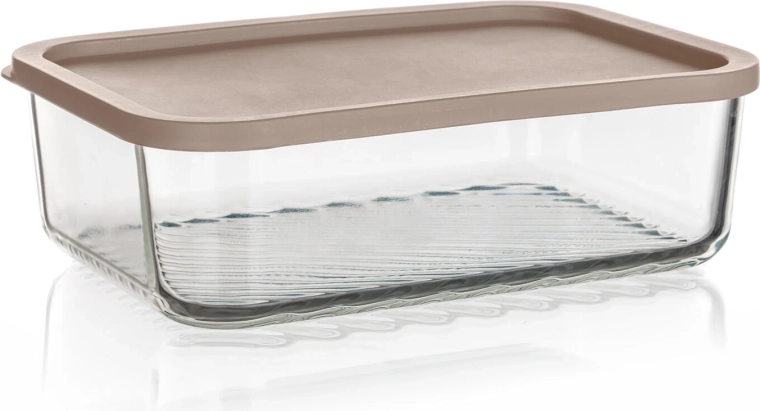 WAVE üveg ételtároló doboz 1,55 l légmentesen záródó latte fedéllel