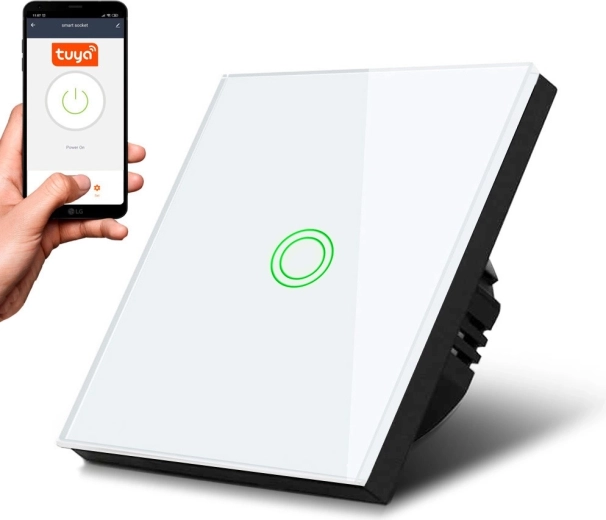 Egyszerű érintéses Wi‑Fi OKOS fénykapcsoló MACLEAN MCE715W, fehér