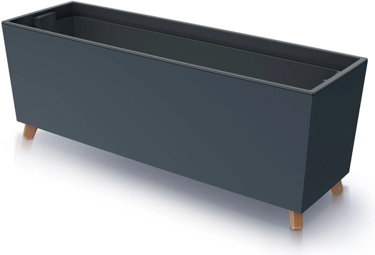 Virágláda betéttel lábakon, antracit, 77 cm